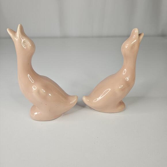 Vintage Caliente Pottery Pink Duck Figurine Set Retro Made In USA #303 Haldem CA - Picture 3 of 8